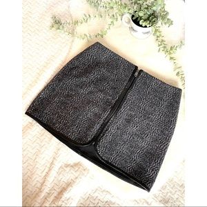 Highline Black and White Faux Leather Skirt